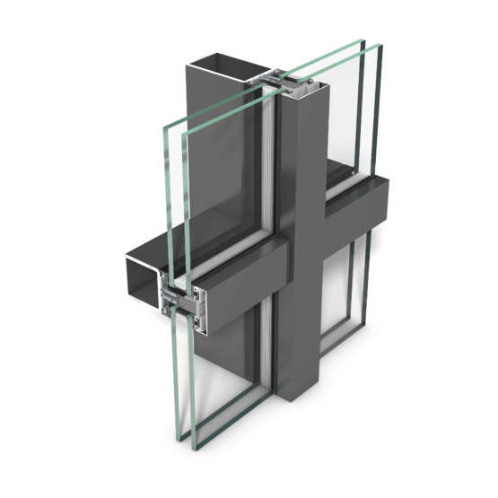 rp tec 50-1, façade rapportée en construction à montants et traverses pour exigences Maison passive