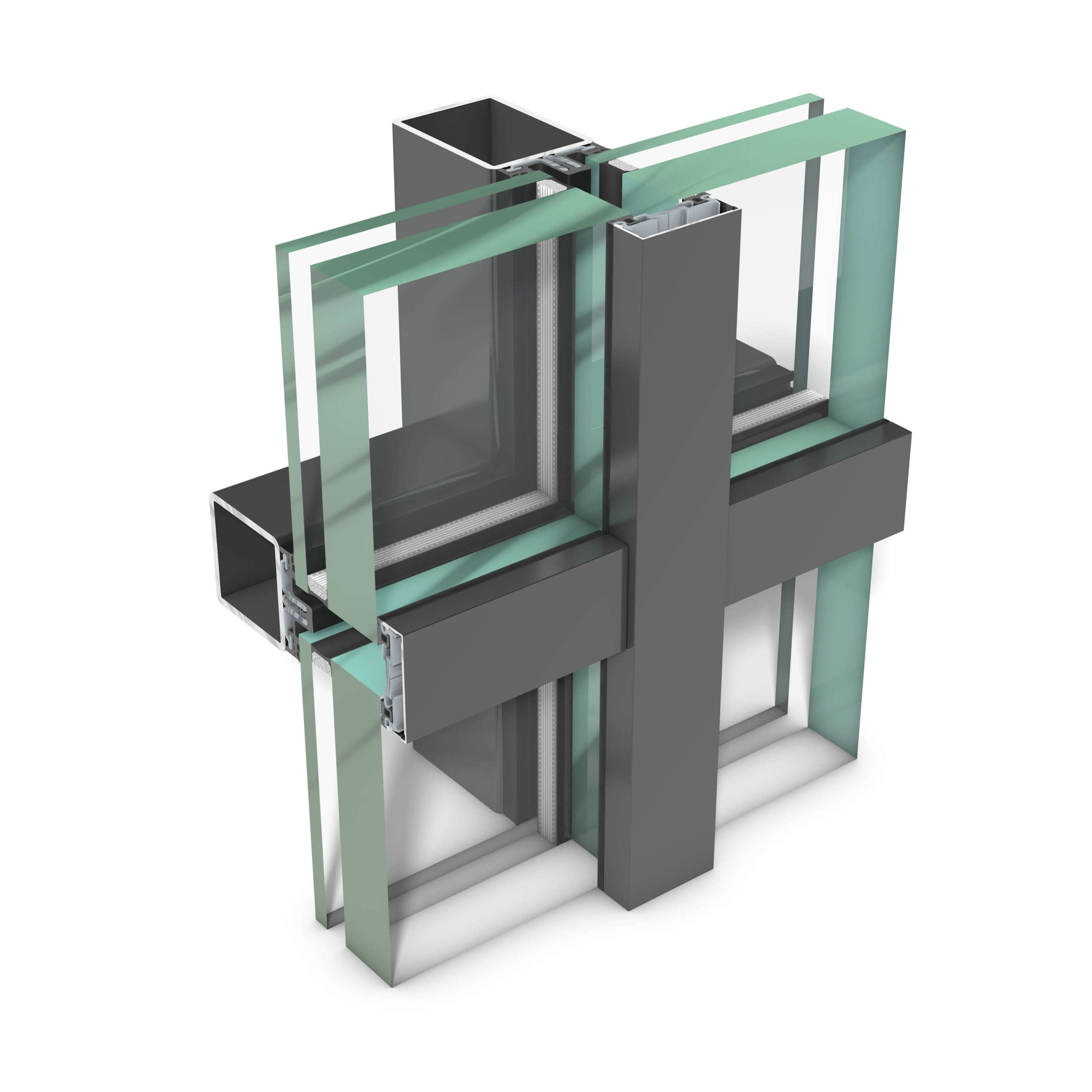 rp tec 55-1BR, steel add-on curtain wall for high safety requirements